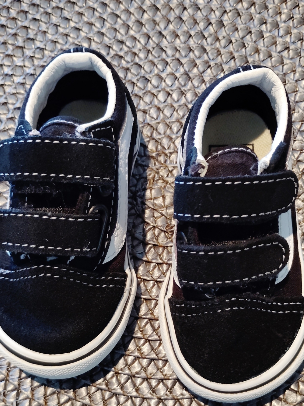 Kids Black and White Velcro Sneakers